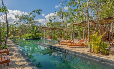 CASA EN VENTA EN TULUM 3 HABITACIONES CON ALBERCA INFINITY, ZONA DE REUNIONES JUEGOS PARA NIÑOS