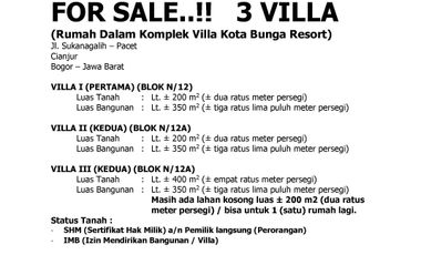 DIJUAL CEPAT SIAP HUNI SHM IMB DAERAH PUNCAK BOGOR