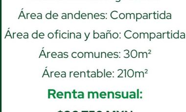 Renta Bodega Industrial con Oficinas, 210m2, Azcapotzalco, CDMX