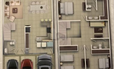 Casa en renta amueblada en circuito privado Amberes Residencial modelo Grande