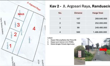 Jual Cepat Tanah SHM MURAH di Argomulyo Salatiga dekat Fasum