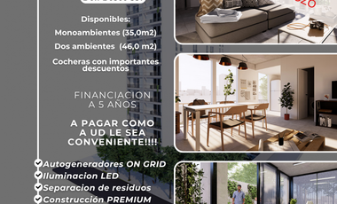 A la venta en pozo - Departamentos centricos monoambientes y un dormitorio - Torre Alamos XI - DonBosco 331, Santa Rosa, La Pampa