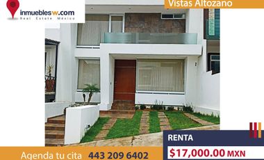 CASA EN RENTA EN VISTAS ALTOZANO, MORELIA