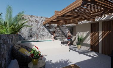 Departamento de 2 Habitaciones en venta en Tulum a 9 min. de la Playa | Alberca y Coworking