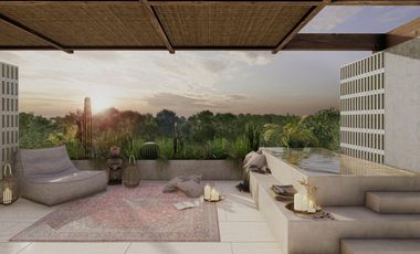 Departamento de 2 Habitaciones en venta en Tulum a 9 min. de la Playa | Alberca y Coworking