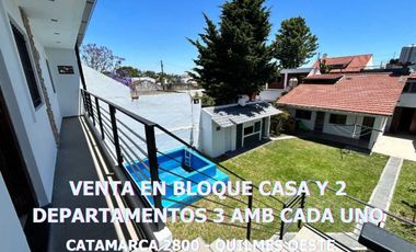 VENTA BLOQUE CASA CON 2 DEPTO 3 AMB C/U QUILMES O