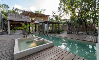 VILLA DE DOS RECAMARAS CON ALBERCA PRIVADA UBICADA EN RESIDENCIAL A 5 MINUTOS DEL MAR EN AKUMAL