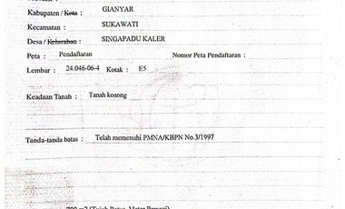 Dijual Tanah Pinggir Jln. Utama Ubud 700 m2 Cocok Usaha dan Vill