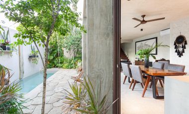 CASA EN VENTA DE DOS RECAMARAS CON ALBERCA PRIVADA EQUIPADA Y AMUEBLADA UBICADA EN TULUM