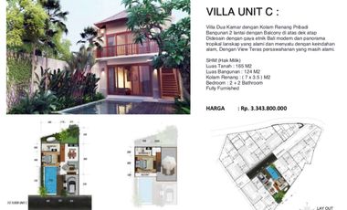 Villa di canggu,kawasan villa,view sawah, sunset,lokasi strategis