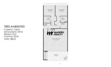 Venta de departamento 3 ambientes en Nordelta