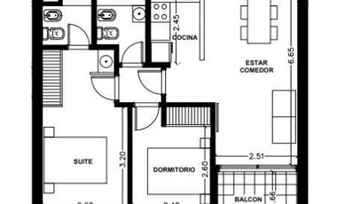 Departamento de 2 dormitorios en Barrio Martin