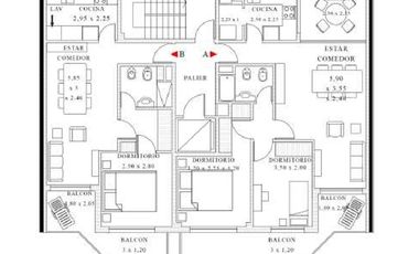 venta departamento semipiso un dormitorio al frente , amenities