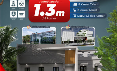 Rumah Kost Premium Dekat Kampus UMM, Sebelah Fakultas Kedokteran