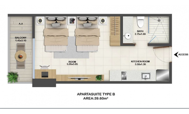 Estudio tipo loft en venta a 2 cuadras de la playa