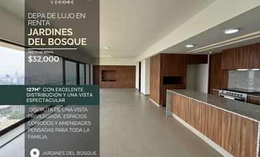 DEPARTAMENTO DE LUJO CON VISTA ESPECTACULAR, JARDINES DEL BOSQUE, GUADALAJARA