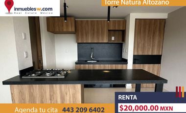 DEPARTAMENTO EN RENTA EN TORRE NATURA ALTOZANO, MORELIA