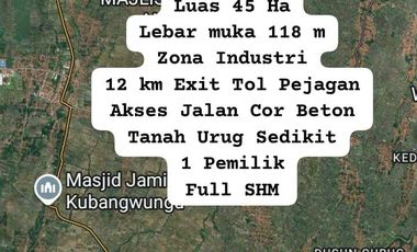 Tanah zona industri Brebes murah strategis