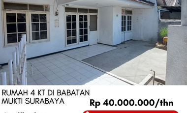 Disewakan Rumah 4 Kamar 40 Juta di Babatan Mukti Wiyung Surabaya