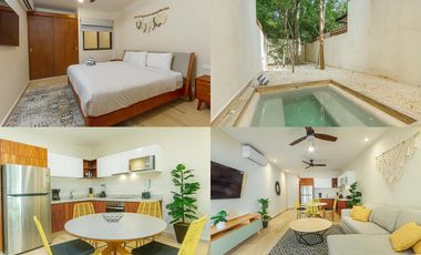 En la mejor zona de Aldea Zama, planta baja con piscina a super precio