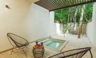 En la mejor zona de Aldea Zama, planta baja con piscina a super precio