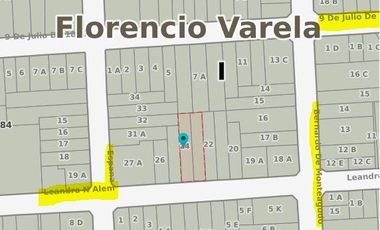 se vende Chalet edificado en dos lotes en el centro de Florencio Varela. Calle Leandro L. Alem entra calle España y Bernardo de Monteagudo