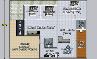 rumah type 117/198m2 HOOK di puri permata jl.karanganyar 1