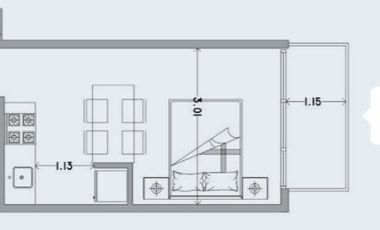 Departamento de pozo en venta - 1 Dormitorio 1 Baño - 44Mts2