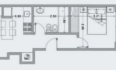 Departamento de pozo en venta - 1 Dormitorio 1 Baño - 44Mts2