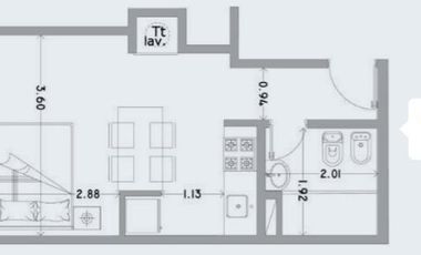 Departamento de pozo en venta - 1 Dormitorio 1 Baño - 44Mts2