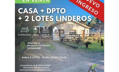 CASA Dunamar + Dpto + 2 Lotes Linderos