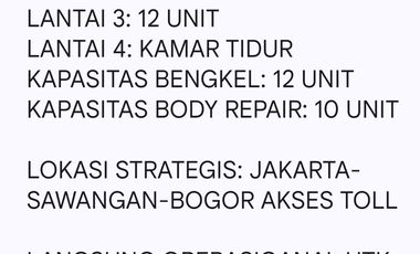 JUAL CEPAT GEDUNG SHOWROOM  BENGKEL MOBIL  BODY REPAIR 3 setengah LANTAI