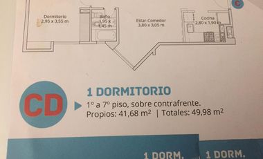 Departamento en alquiler en Barrio Güemes! Luminoso 1 dormitorio, 1 baño, exc ubicación!!