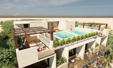 EN VENTA DEPARTAMENTO EN MAHAHUAL DE 1 HABITACION CON ALBERCA Y YOGA