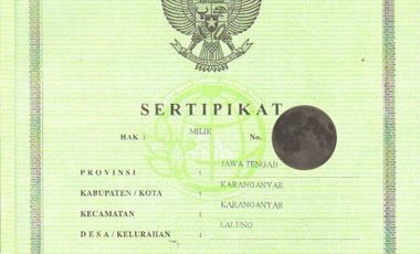 Rumah Cantik SHM Siap Huni di Perumahan Jati Jaten Karanganyar