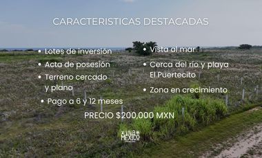 TERRENO DE INVERSIÓN EN PLAYA EL PUERTECITO, PUERTO ESCONDIDO, OAXACA