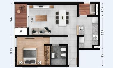 Departamento en Venta, Granadero Baigorria. Botania.