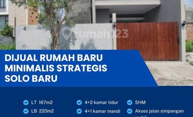 Dijual Rumah Baru Gress Minimalis Strategis Solo Baru Luas 167m2