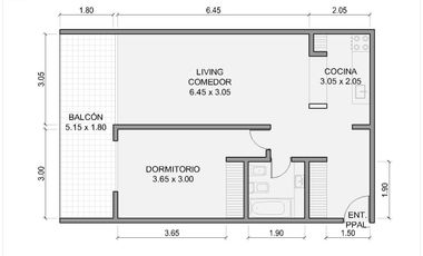 Venta Departamento de 2 Ambientes en Av del LIbertador al 1200 Vicente Lopez