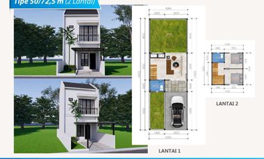 Rumah 2 lt Termurah diHertasning Baru 12 menit dari Jln Pettarani Mks