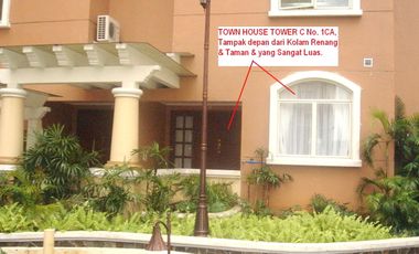 Disewakan Tahunan/Bulanan Townhouse Mediterania Garden Residences 1-Lantai Ground langsung taman + Pool 2 ha