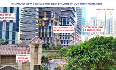 Disewakan Tahunan/Bulanan Townhouse Mediterania Garden Residences 1-Lantai Ground langsung taman + Pool 2 ha