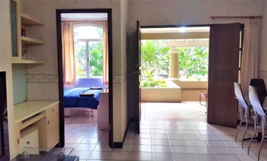 Disewakan Tahunan/Bulanan Townhouse Mediterania Garden Residences 1-Lantai Ground langsung taman + Pool 2 ha