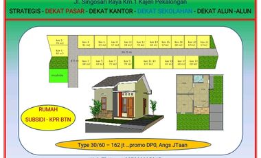 Dijual Rmh Subsidi di Kajen Strategis