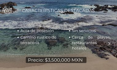 Hectárea en Barra de Cuatunalco, Oaxaca.