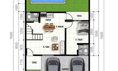 3 menit Tugu Jogja, Rumah 2 Lantai Scandinavia, SHM-PBG