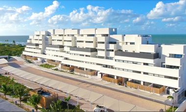 DEPTO EN VENTA MERIDA, PLAYA TELCHAC, TURENA, MOD A, FRENTE AL MAR, LISTO.