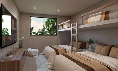 DEPARTAMENTO EN VENTA MERIDA, PLAYA SISAL, SANDRE LUXURY VILLAS, MOD A, LISTO.