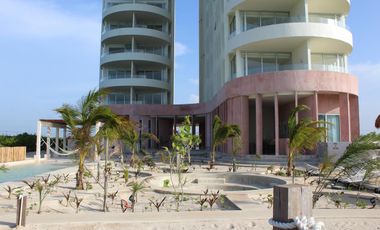 DEPARTAMENTO EN VENTA MERIDA, PLAYA TELCHAC, TEMPORADA, FRENTE AL MAR, LISTA.