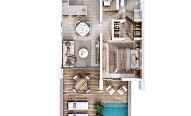 DEPARTAMENTO EN VENTA MERIDA, CHOLUL, SEI PARK, MOD. GARDEN 1 REC, DIC 2027.